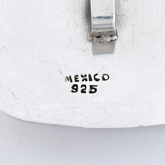 Vintage Mexico Sterling Silver 925 4.5cm Modernist Rounded Square Pendant - Picture 6 of 8